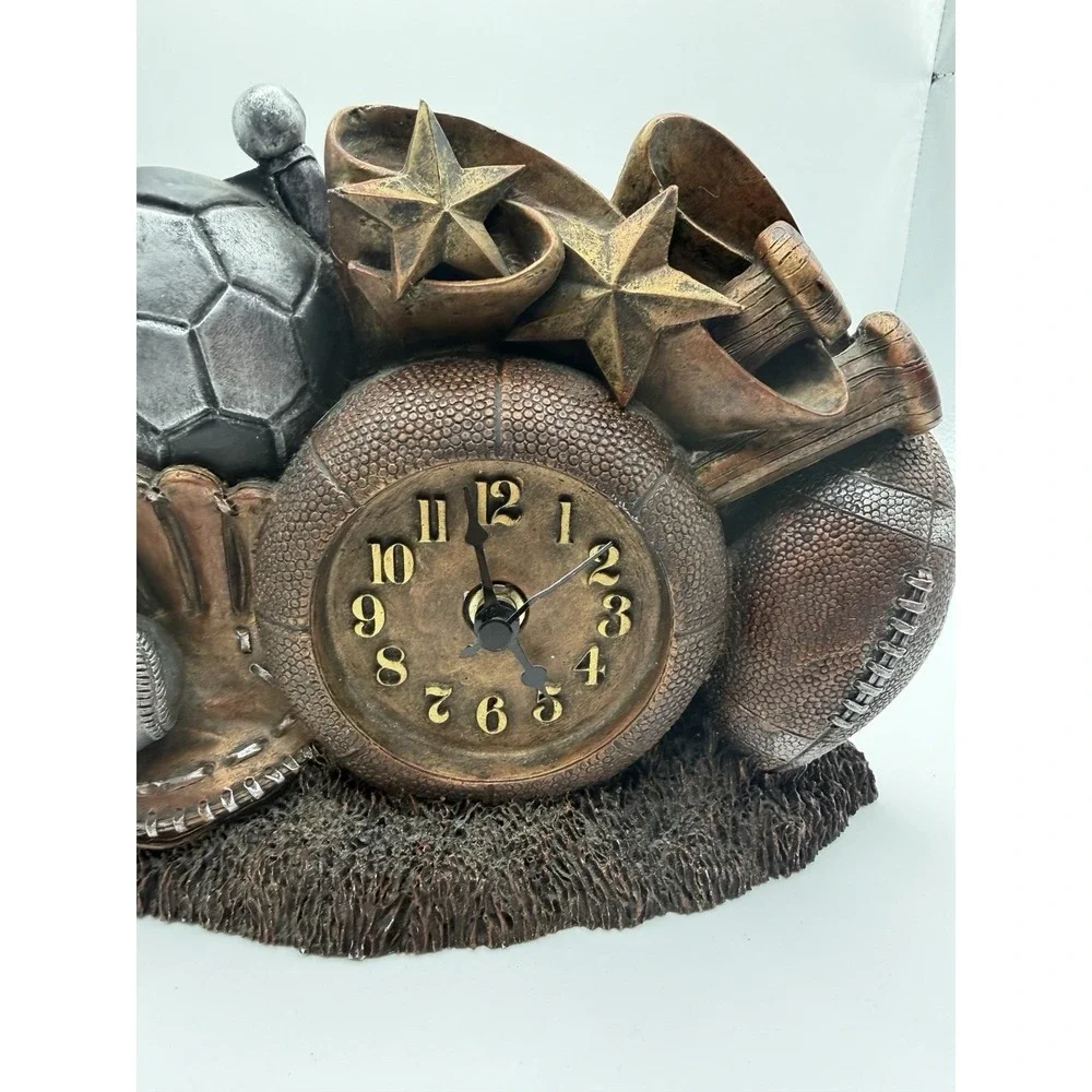 FIGI Classic Sports Tabletop Clock Basketball Football Baseball Soccer - WORKS